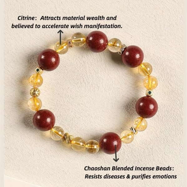 Chaoshan Sanshan Temple- Blended Incense Citrine Beads 12mm - Image 2