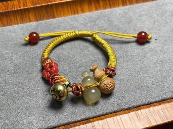 Health Protection & Evil Ward: Ox Horn, Peach Wood, Copper Knots Red String Amulet Bracelet - Handcrafted Spiritual Jewelry - Image 4