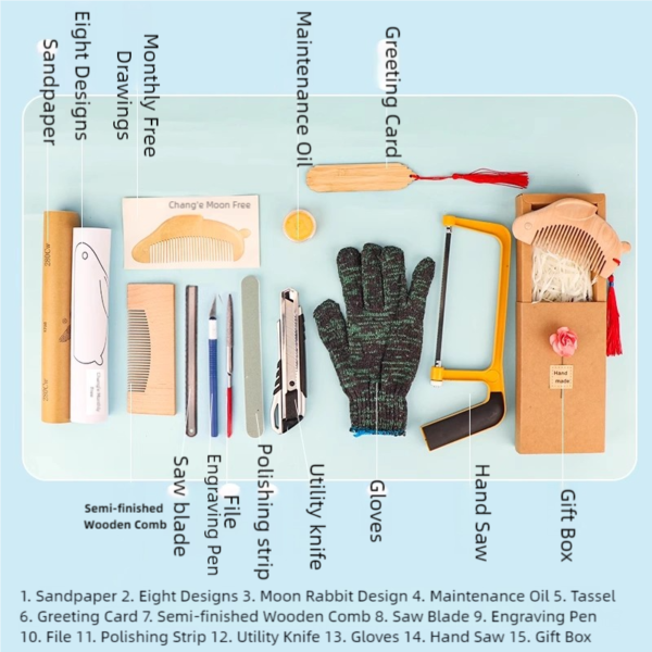 Energy Cleansing & Scalp Revitalization: Handcrafted Chaoshan Peach Wood Comb for Holistic Self-Care – DIY Spiritual Wellness Kit - Image 2