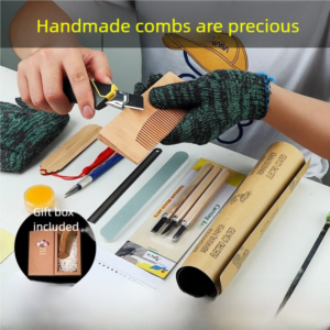 Energy Cleansing & Scalp Revitalization: Handcrafted Chaoshan Peach Wood Comb for Holistic Self-Care – DIY Spiritual Wellness Kit