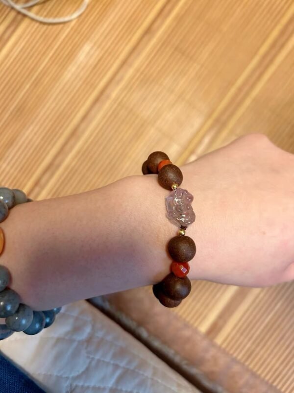 Chaoshan Sanshan Temple-Amethyst Pi Xiu​​ Blended Incense Bead Bracelet - Image 3