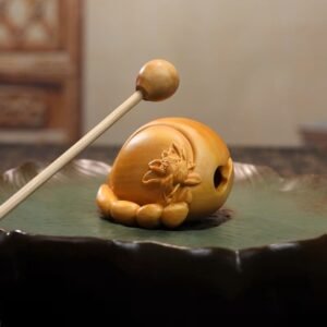Chaoshan Singing Bowl: Hand-carved Wooden Meditation Instrument for Energy Cleansing & Stress Relief
