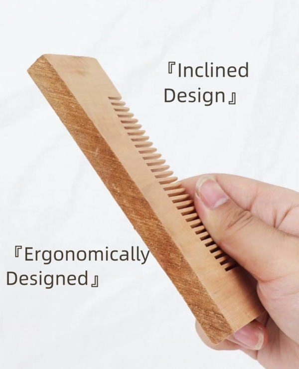 Energy Cleansing & Scalp Revitalization: Handcrafted Chaoshan Peach Wood Comb for Holistic Self-Care – DIY Spiritual Wellness Kit - Image 3