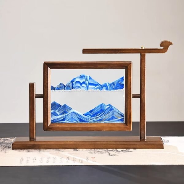 Zen Sand Flow Meditation: Chaoshan Hand-Carved Wooden Kinetic Art for Focus & Stress Relief - Image 5