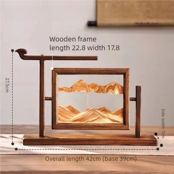 Zen Sand Flow Meditation: Chaoshan Hand-Carved Wooden Kinetic Art for Focus & Stress Relief - Image 3