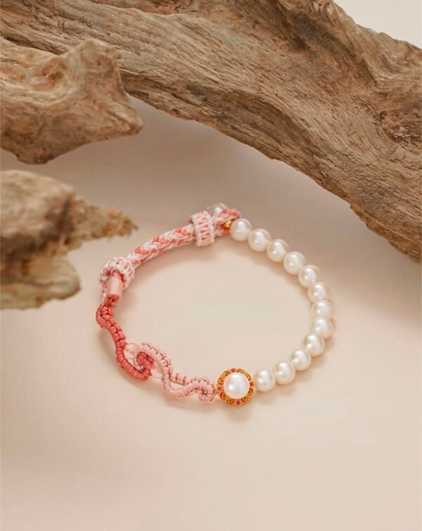 Sun Erniang Warrior-Mom Bracelet: Time Management Jewelry for Single Working Moms – Pearl & Knot Stress Relief Talisman - Image 2