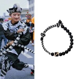 Black Obsidian Intuition Bracelet: Shi Qian's Chaos Navigation + Gold-Accent Clarity for Overloaded Empaths