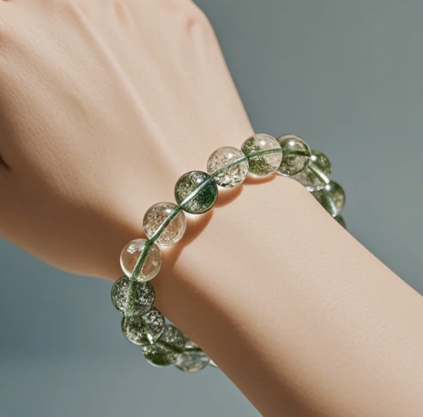 Authentic Green Phantom Quartz Bracelet - 8mm Wealth Manifestation Stone for Luck & Abundance - Image 2