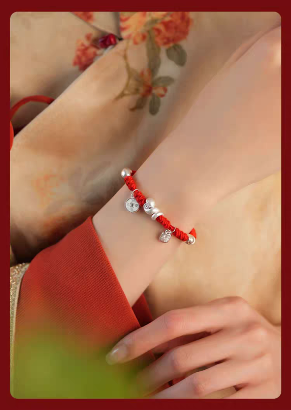 Sterling Silver Red String Bracelet for Women - Snake Year Birthday Luck Gift with Beads​ - Image 3