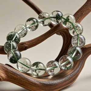 Authentic Green Phantom Quartz Bracelet - 8mm Wealth Manifestation Stone for Luck & Abundance