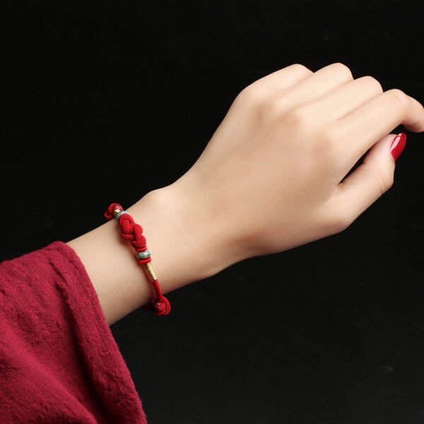 Chaoshanmystic Red String Jade Luck Fortune Knot Braided Couple Bracelet - Image 4