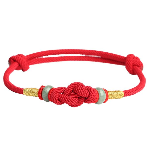 Chaoshanmystic Red String Jade Luck Fortune Knot Braided Couple Bracelet - Image 3